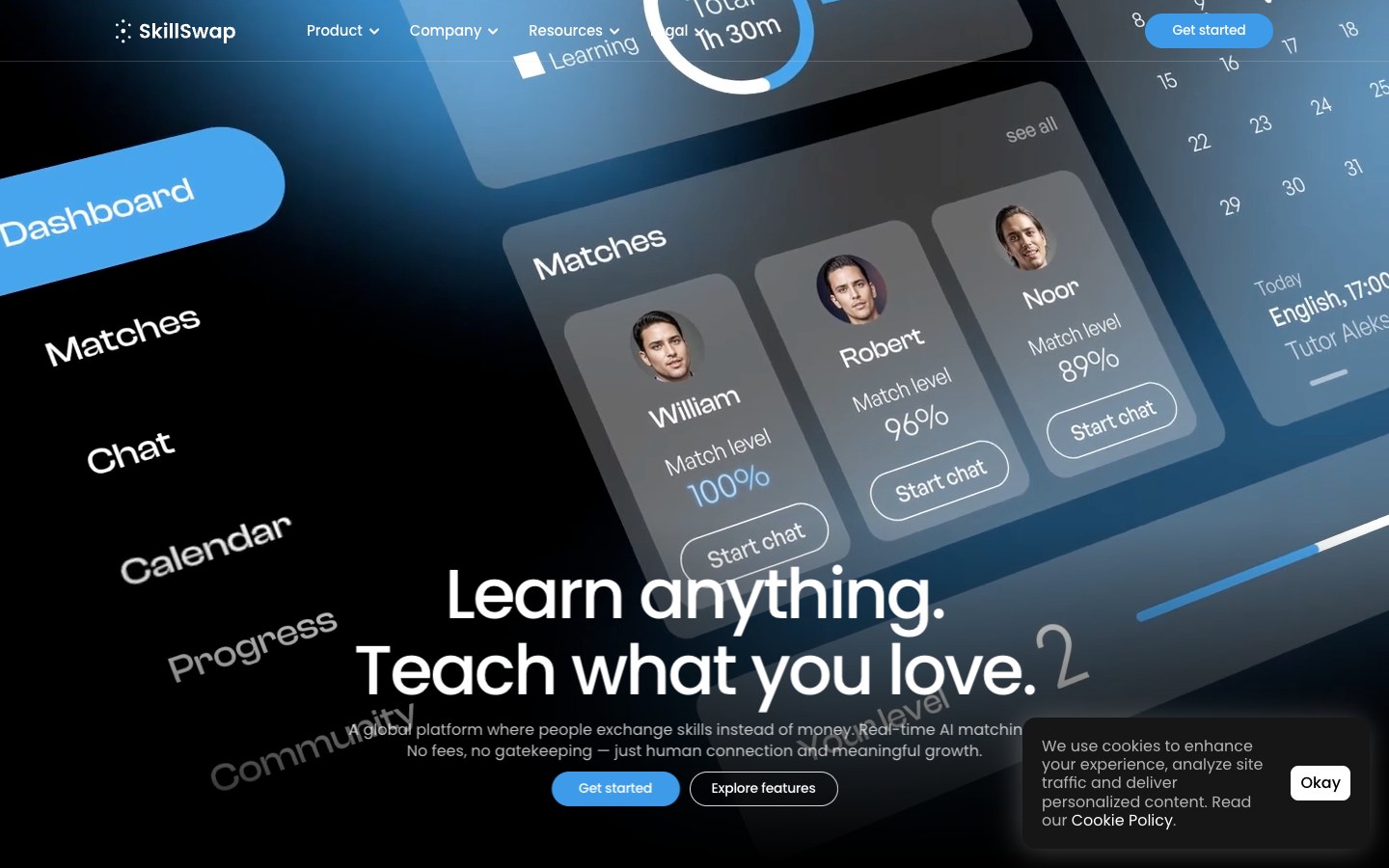 SkillSwap – homepage